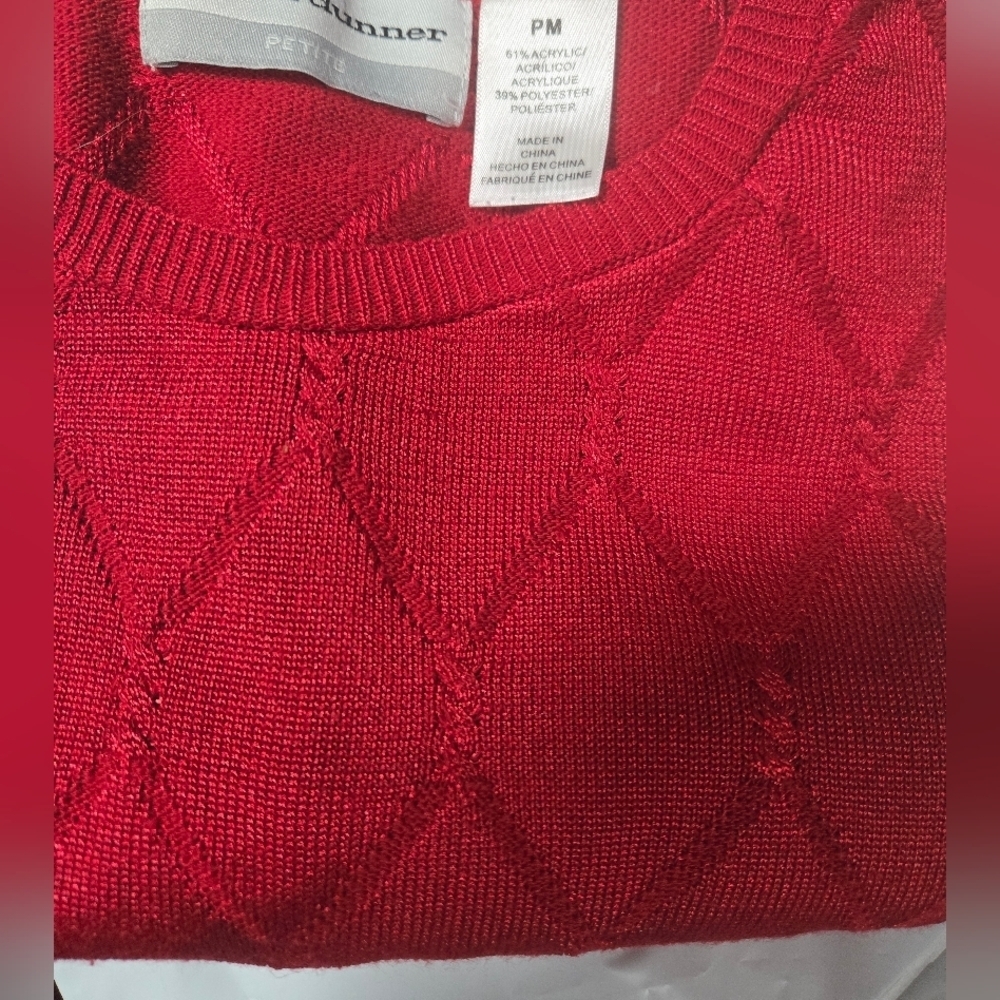 Alfred Dunner Red Women's Short Sleeve Top.Size M petite - Picture 7 of 9
